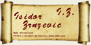 Isidor Zrnzević vizit kartica